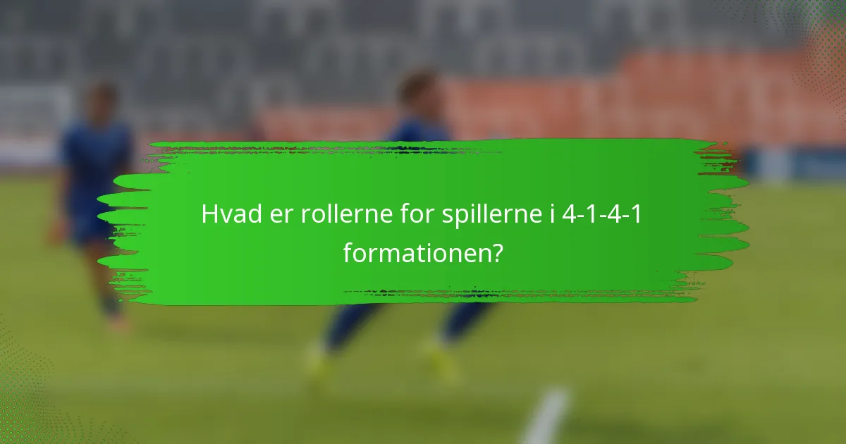 Hvad er rollerne for spillerne i 4-1-4-1 formationen?