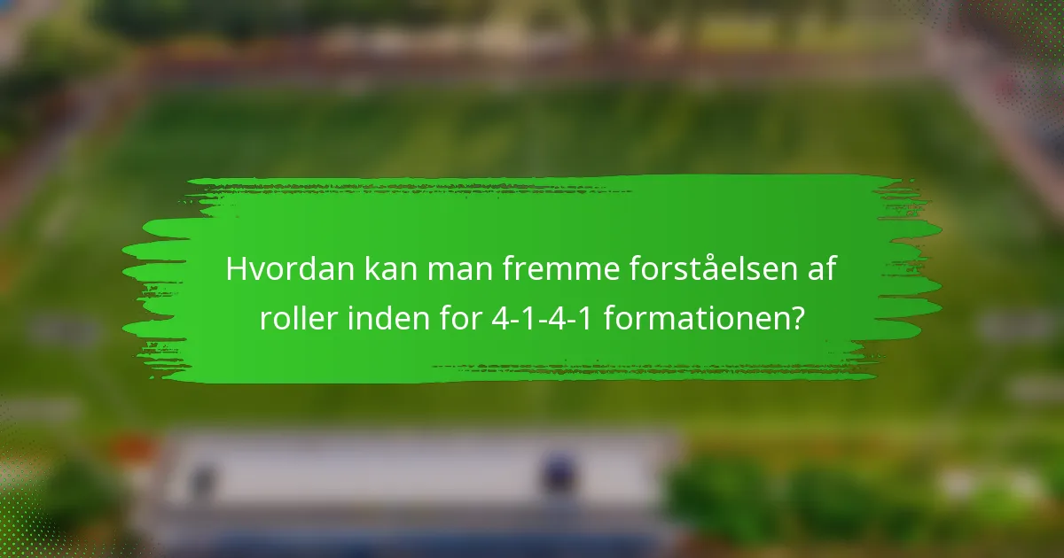 Hvordan kan man fremme forståelsen af roller inden for 4-1-4-1 formationen?